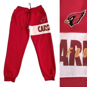 NFL AZ Cardinals Red Logo Pull On Fleece Jogger Sweatpants Men's Large